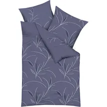 KAEPPEL Mako-Satin Floral Blau 155 x 220 cm + 80 x 80 cm
