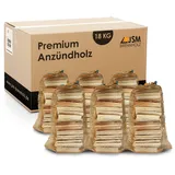 JSM-Brennholz Kaminholz Anzündholz 6 Netze a 3 Kg Anmachholz Anfeuerholz, 18 kg, Sofort einsatzbereit – Trockenes, vorgespaltenes Anzündholz