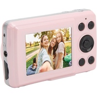 Digitalkamera, FHD 1080P Autofokus 16 MP Kinder-Vlogging-Kamera mit 16-fachem Digitalzoom, Kompakte Tragbare Videokamera Point-and-Shoot-Kamera für Kinder und Jugendliche (Rosa)