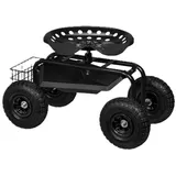 Relaxdays Gartenrollsitz 42 x 54 x 81 cm schwarz