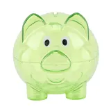 Niedliche kreative farbenfrohe Sparschwein Bankspielzeug transparente Geldbox für Kinder Geburtstag Harz 10x8x7cm (Kleiner Größe grün)