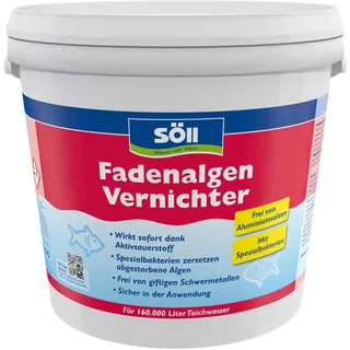 Söll 80590 FadenalgenVernichter mit Aktivsauerstoff 5 kg - Fadenalgenentferner mit Sofortwirkung, Spezialbakterien zersetzen abgestorbene Algen in Teichen
