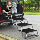 Hundetreppe Für Große Hunde, Extra Breit 4 Stufen Hunderampe Klappbar, Leichte Und rutschfeste Hundetreppe Für Auto, Lastwagen Und SUV, Unterstützung Bis 100 KG
