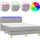 vidaXL Boxspringbett 140 x 200 cm LED Hellgrau