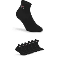 Fila UNISEX QUARTER PLAIN SOCKS 6-Paar Schwarz 35-38