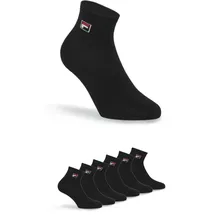 Fila UNISEX QUARTER PLAIN SOCKS 6-Paar Schwarz 35-38