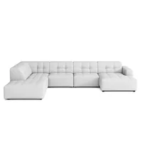 Emoebel24 Ecksofa U-form links 364x262x70 cm modular Sofa Bergi Hellgrau - Hellgrau