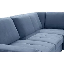 sit&more Ecksofa SIT & MORE "Santorini L-Form", blau, B:276cm H:82cm T:271cm, Struktur (100% Polyester);Struktur fein (95% Polyester, 5% Polyamid), Sofas, Ecksofa, mit Federkern und Sitztiefenverstellung, wahlweise mit Bettfunktion