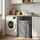 Songmics Wäschekorb Kunststoff/Metall grau 150 L 60x70,5x38,5 cm mit Deckel/3 Fächern