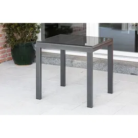 Merxx Semi-Balkonausziehtisch Gartentisch 80-120 x 70 x 75,5 cm Graphit