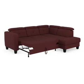 sit&more Ecksofa SIT & MORE "Belluci L-Form", lila (chianti), B:249cm H:85cm T:195cm, Sofas, Ecksofa, inklusive Federkern, wahlweise mit Bettfunktion und Bettkasten