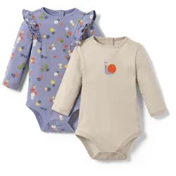 Tchibo - 2 Baby-Bodys - Baby - Gr. 62/68 - creme/print