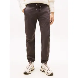 Tommy Hilfiger Jogger Pants TOMMY JEANS "TJM SCANTON COTTON CANVAS", Herren, Gr. M, N-Gr, washed schwarz, Web, Obermaterial: 97% Baumwolle, 3% Elasthan, Hosen, mit elastischem Bund