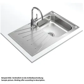 Teka Starbright 45 E-xp 1c 1e Rev Spüle mit Abtropffläche, Einbau- und wendbar, Möbel 45 cm, Handventil, Edelstahl