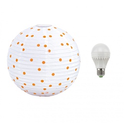 LED 5 Watt Pendel Leuchte Kugel gepunktet weiß orange Hänge Lampe Beleuchtung