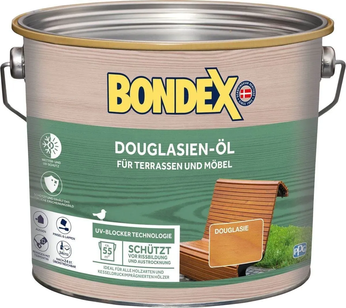 BONDEX Gartenholz Douglasien-Öl, 0,75 - 4 l, Wasser-stop Abperleffekt, Wetterschutz, UV-Schutz