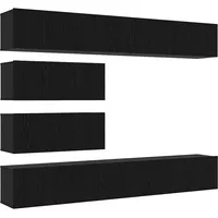 VidaXL TV-Schrank-Set 6 pcs Schwarz Eichen-Optik 100 x 30