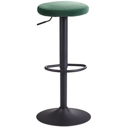 KADIMA DESIGN Barhocker CAMPANIA: 58-79 cm Sitzhöhe, Eisenmaterial, Samt/Wildlederoptik Bezug, 360° drehbar.