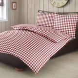 Traumschlaf Feinbiber Bettwäsche Landhaus Karo 135x200 cm + 80x80 cm - rot