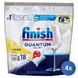4X Finish Tabs Geschirrspüler 18 St. Quantum Mit Zitrone
