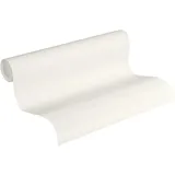 A.S. Création Livingwalls Vliestapete 10,05 m x 0,53 m im Used Look - Weiß - einfarbige Uni Tapete Made in Germany - 224040