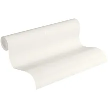 A.S. Création Livingwalls Vliestapete 10,05 m x 0,53 m im Used Look - Weiß - einfarbige Uni Tapete Made in Germany - 224040