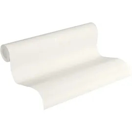 A.S. Création Livingwalls Vliestapete 10,05 m x 0,53 m im Used Look - Weiß - einfarbige Uni Tapete Made in Germany - 224040