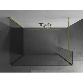 Mexen Kioto Duschtrennwand Walk-in 140 x 200 cm Gold/Transparent 800-140-110-221-50-00-030