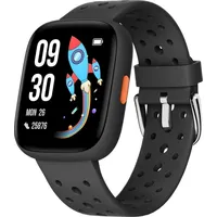 Smartwatch für Kinder 1,8", Schrittzähler, Herzfrequenz, Schlafmonitor, Vibrationsalarm, IP68 wasserdicht, Puzzlespiele, mit/ohne App, für Mädchen - Schwarz