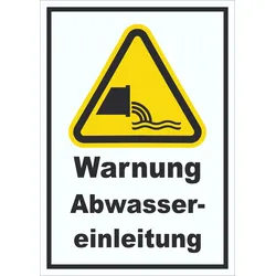 Schild Warnung Abwassereinleitung A2 (420x594mm)