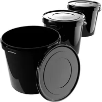 FixedByU | Eimer mit Deckel 10 Liter in Schwarz