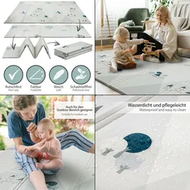 Onvaya ONVAYA® Laufgitter mit faltbarer Spielmatte und Insektenschutznetz | Laufstall für Babys 120 x 160 cm | Schutzgitter für Kinder | Rechteckiges K...