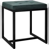 CLP Sitzhocker Barci I Moderner Hocker Hochwertiger Polsterhocker mit schwarz pulverbeschichteten Eisengestell