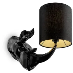 Nashorn Wandleuchte Schwarz