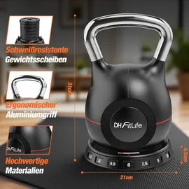 DH FitLife FitLife Kettlebell Verstellbare Kettlebell 1,5–10 kg schwarz