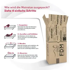 Fdm Matratze 100x200 cm COMFORT DUO MAX Kaltschaummatratze 7 Zonen H3 H4 HR-Schaum 14 cm mit waschbarem Premium Bezug