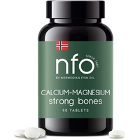 NFO CALCIUM-MAGNESIUM [90 Tabletten] Norwegischer natürlicher Komplex mit Calcium-Magnesiummineralien und mit Vitamin K und Vitamin D zur Stärkung von Knochen und Zähnen Ein hochdosiertes Produkt