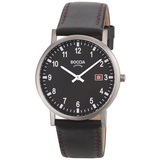 Boccia Titanium Boccia Unisex Uhr Titan 3662-03 Leder, schwarz - Schwarz/Schwarz