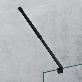 mai & mai 70x200cm Walk-In Dusche Duschwand für Dusche Duschabtrennung ESG-Sicherheitsglas 8mm NANO Glas BRAM1 Bremen1K Schwarz - Transparent