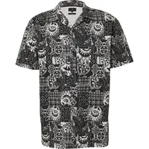 QS Kurzarmhemd mit All-over-Print Schwarz M