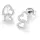 Smart Jewel Paar Ohrstecker SMART JEWEL "Doppelherz, Zirkonia Steine, Silber 925", silber, Ohrringe, Damen, Silber 925 (Sterlingsilber)