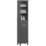 SoBuy Hochschrank, Schmal Badregal mit 1 Schublade und 1 Tür Grau, Bzr112-dg