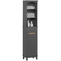 SoBuy Hochschrank, Schmal Badregal mit 1 Schublade und 1 Tür Grau, Bzr112-dg