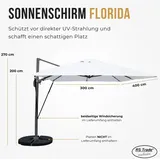 RS Trade Sonnenschirm 3m x 4m, Aluminium; UV-Schutz; inkl. Regencover