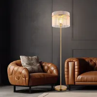 GLOBO Stehleuchte Standlampe Wohnzimmerlampe Schlafzimmerleuchte Esszimmerlampe, Metall Glasstäbe Gold,