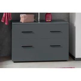 INOSIGN Waschbeckenunterschrank INOSIGN "Skara", grau (anthrazit, anthrazit), B:80cm H:55cm T:35cm, Spanplatte, Schränke, Waschbeckenunterschrank, mit Klappe und Schubkasten, schwarze Griffe, Breite 80 cm, Höhe 55 cm