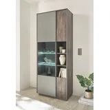 Home Affaire Vitrine LARGO 80 x 40 x 200 cm Braun