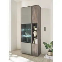 Home Affaire Vitrine LARGO 80 x 40 x 200 cm Braun