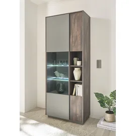 Home Affaire Vitrine LARGO 80 x 40 x 200 cm Braun