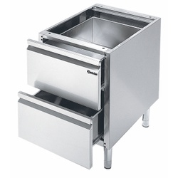 Bartscher Unterbau 600, B400, 2 SL, Unterbau mit 2 Schubladen und geringem Platzbedarf, 1 Stück